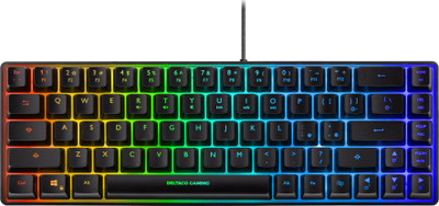Tastierë gaming Deltaco GAM-158-US, 60%, RGB, me membranë, e zezë gjysmë transparente