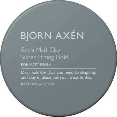 Argjilë flokësh Bjorn Axen Extra Matt Clay, super fiksim i fortë, 80ml