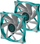 Ventilatorë për kasë PC Iceberg Thermal IceGALE 140mm, set me 2 copa, PWM, ngjyrë teal