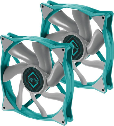 Ventilatorë për kasë PC Iceberg Thermal IceGALE 140mm, set me 2 copa, PWM, ngjyrë teal