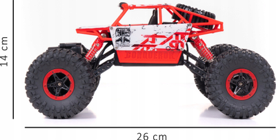 Автомобил со далечински управувач Buddy Toys BRC 18.610 Rock Climber, размер 1:18, 2.4 GHz, црвена