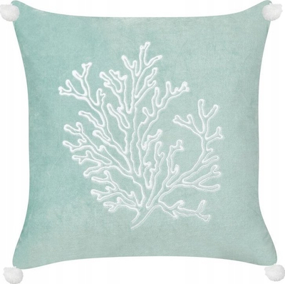 Set jastëkësh zbukurues Marine Coral, 45x45cm, kadife me mbushje poliester, mente