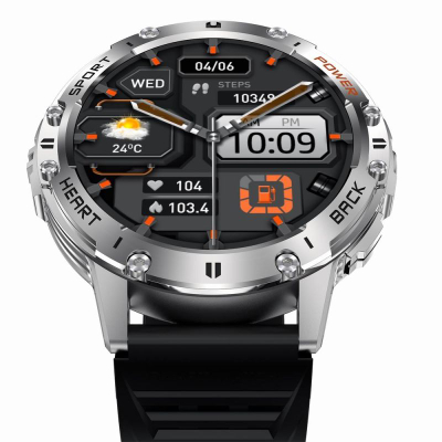 Smartwatch Gravity GT22-4, ekran me ngjyra, i papërshkueshëm nga uji, portokalli me të zezë