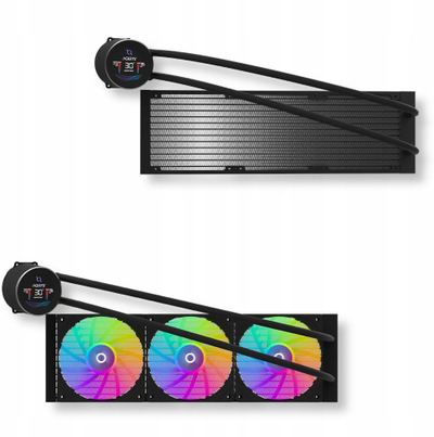 Ладилник за процесор AQYRIS HYDRA 360 AIO, радијатор 360mm, 3 ARGB вентилатори, црн