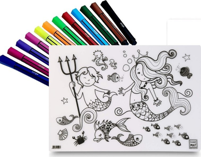 Dyshek ngjyrosës FunnyMat Mermaid, silikon, 48 x 33.5 cm, i bardhë