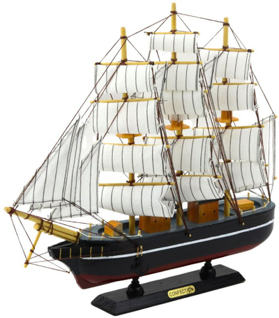 Model dekor anije me vela Collectible Model, 39x36cm, dru tekstil, e zezë