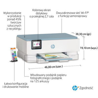 Printer HP ENVY Inspire 7221e All-in-One, inkjet, A4, i bardhë