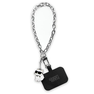 Rrip telefoni Karl Lagerfeld Wrist Chain Choupette, varse zinxhir, argjendtë