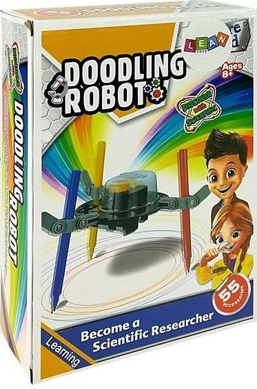 Set edukativ LeanToys Circle Drawing Robot DIY, 55 pjesë, mbi 8 vjeç, shumëngjyrësh