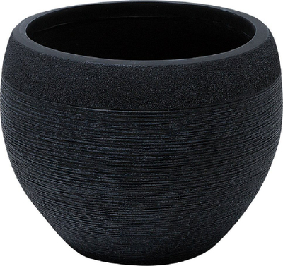 Vazo zbukuruese ZAKROS Stone Plant Pot, 38x38x30 cm, e zezë