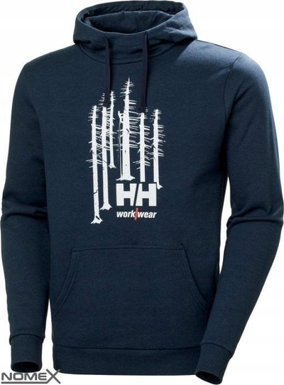Bluzë me kapuç Helly Hansen Workwear Mixed Fabric, grafike, navy, M Regular