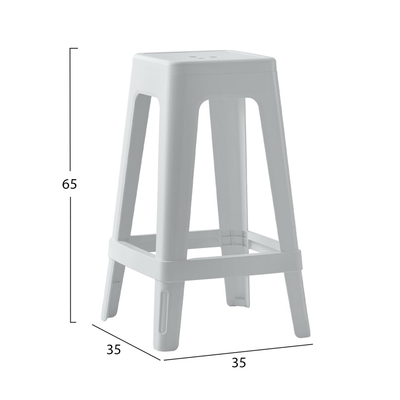 Stol katrore Zeb 35×35×65 Hcm (HM6128.01), bardhë