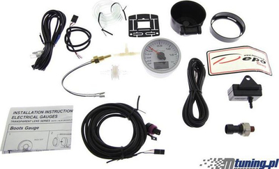 Matës turbo Depo Gauge WBL 4n1, 60mm, volt, presion, temperaturë, i bardhë