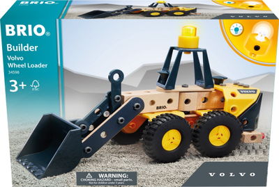 Lodër ndërtimi Brio Builder Volvo Wheel Loader, set konstruktues, me dritë, shumëngjyrëshe