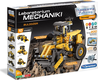 Set ndërtimi Clementoni Mechanics Laboratory Bulldozer 8+, mbi 200 pjesë, plastike, shumëngjyrësh