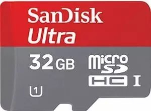 Kartë memorie SanDisk Ultra MicroSDHC, 32GB, Class 10 UHS, me adapter