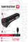 Karikues makine Swissten CL, 30W, USB C PD dhe USB 2.4A, me kabllo Micro USB