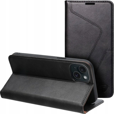 Këllëf-portofol Forcell F-Protect për iPhone 15 Plus, me RFID Blocker, me magnet, i zi