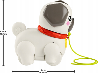 Lodër qenush ecës Mattel My Pug's Walking Playset, mekanike, me zë