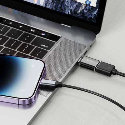 Adapter USB Tech-Protect Ultraboost, USB-C në USB-A, OTG, i zi