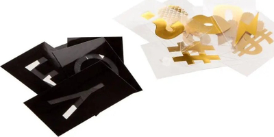 Shkronja për lightbox Atmosphera, set 100 copë, zi ari