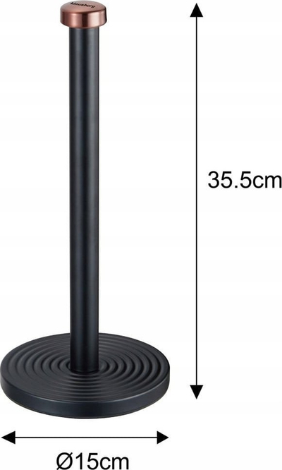Mbajtëse letre kuzhine Klausberg KB 7715, metal, 35.5 cm, e zezë