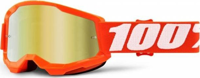 Syze motokrosi 100% Strata 2 Youth, xham gold mirror, portokalli