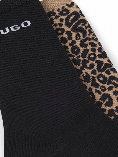 Set çorape për femra Hugo Boss, 2 palë, të zeza/kafta