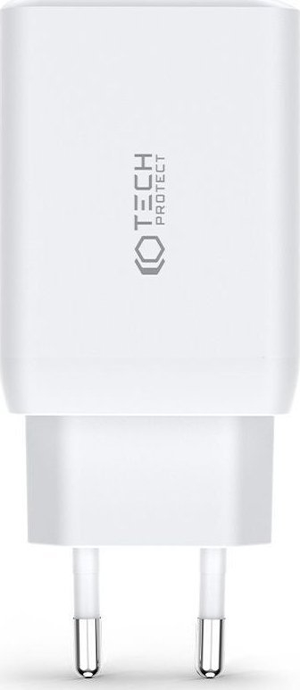 Karikues muri Tech-Protect C65W, 65W, 2x USB C PD QC 3.0, i bardhë
