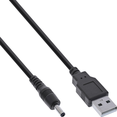 Kabllo energjie InLine 26806C, USB A në DC 3.5 x 1.35 mm, 3 A, 3 m, e zezë