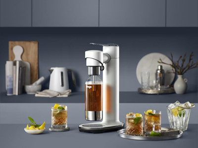 Уред за газирање SAGE The InFizz Fusion, за вода и пијалоци, бел Sea Salt