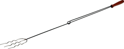 Pirun kampingu Campfire Fork, 120cm, tre dhëmbë, me dorezë druri
