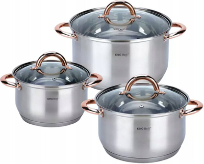 Set tenxheresh KINGHOFF KH-1762, 6 pjesë, çelik inox, me kapak