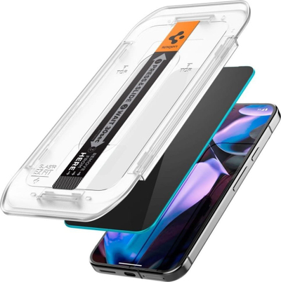 Mbrojtës ekrani Spigen Glas TR EZ Fit Privacy, 2 copë, për Google Pixel 9 Pro dhe 9, transparent