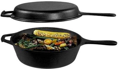 Сет тенџере тава пекач Atusa HAGE PCD265B, 3 во 1, тркалезен, црн