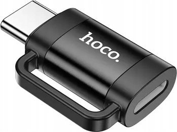 Adapter OTG Hoco UA31E, USB‑C në Lightning, 3A, i zi