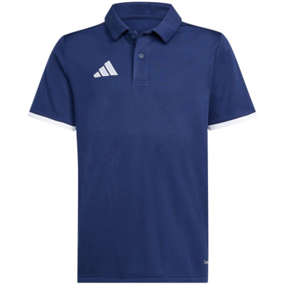 Поло блуза за деца Adidas Entrada 26, 100% рециклиран полиестер, технологија за отстранување пот, темно сина