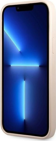 Kllëf telefoni Guess 4G Triangle Logo për iPhone 13 Pro / 13 6.1", me xhepa për karta, rozë