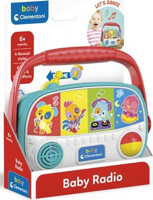 Lodër muzikore Clementoni Baby Radio, efekte zanore, për beba 10m+, shumëngjyrëshe