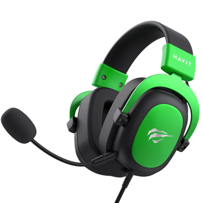 Kufje gaming Havit H2002d, stereo, me mikrofon, të zeza me jeshile