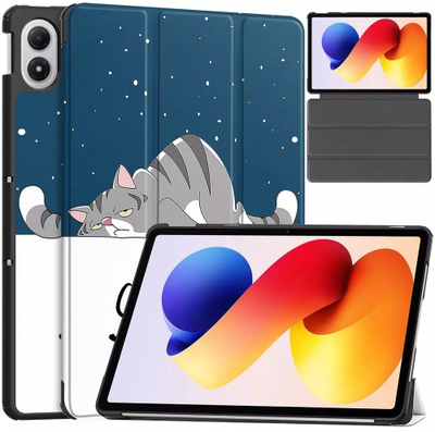 Mbështjellësi për tabletë 4kom.pl për Xiaomi Redmi Pad 2 Pro 12.1 2025 / POCO Pad M1, SMART, me motiv maceje