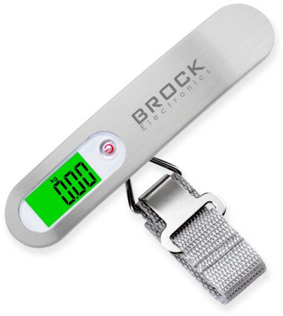 Peshore digjitale bagazhi Brock TLS 5101 WH, deri 50kg, ekran LED, argjendtë