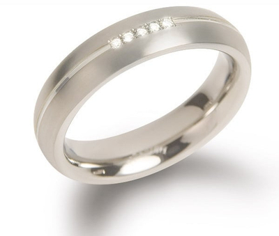 Unazë për femra Boccia Titanium 0130-03, e argjendtë