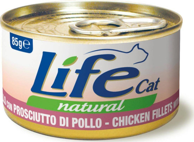 Konservë për mace Life Pet Care Life Cat, 85g, fileto pule me proshutë
