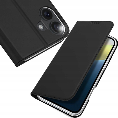 Mbulesë telefoni DUX DUCIS Skin Pro Series për iPhone 16, funksion stand, me xhep karte, e zezë
