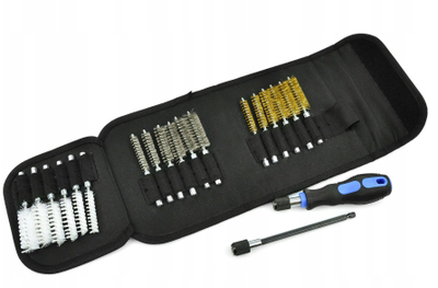 Set furça për sedilje injektori Geko G02653, 18 copë, najlon bronz çelik