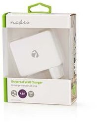 Karikues muri Nedis WCHAU481AWT, 4x USB, 24W, i bardhë