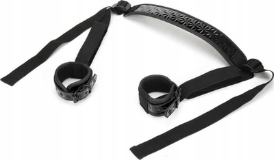 Set erotik Whipsmart Diamond Deluxe, me mbajtëse qafe, me pranga kyçesh, i zi