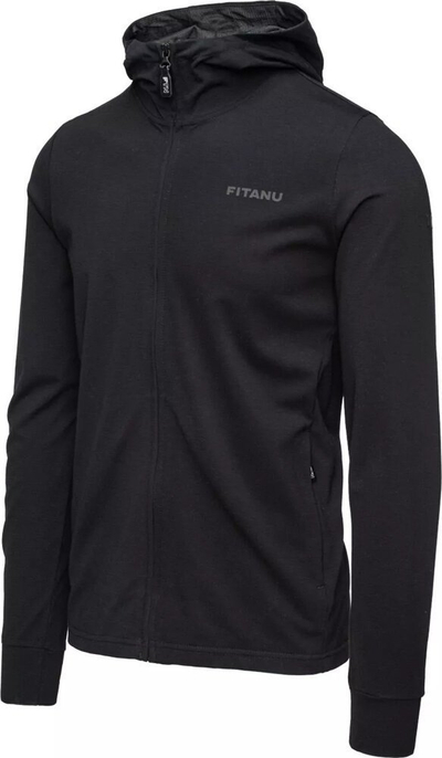 Bluza me kapuç Fitanu Fabiano, për meshkuj, zinxhir i plotë, e zezë