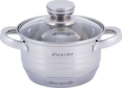 Set tenxhere Kamille, 6 copë, çelik inox, me kapakë xhami